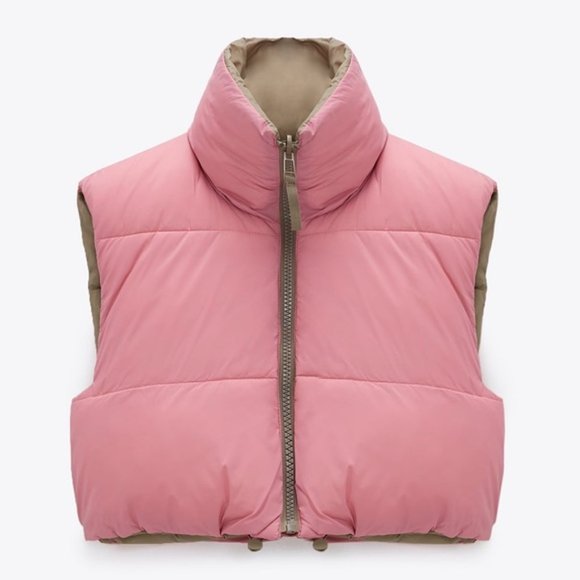 zara reversible quilted vest